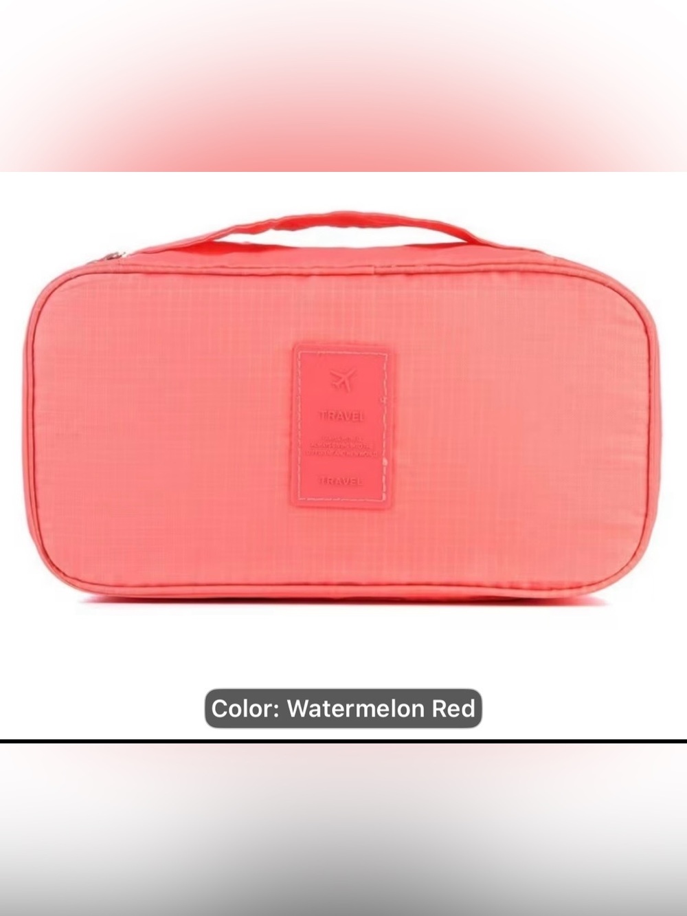 Travel Cosmetic Bag - Watermelon Red